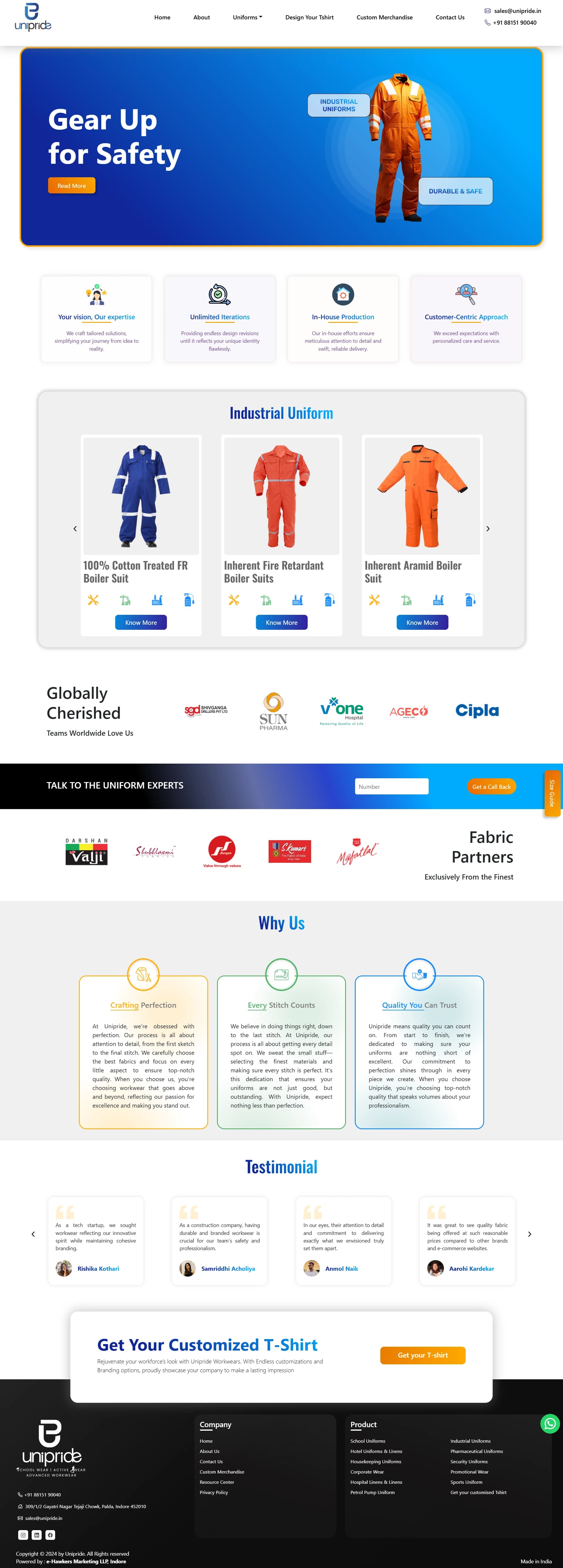 Unipride Portfolio Website screenshot 2