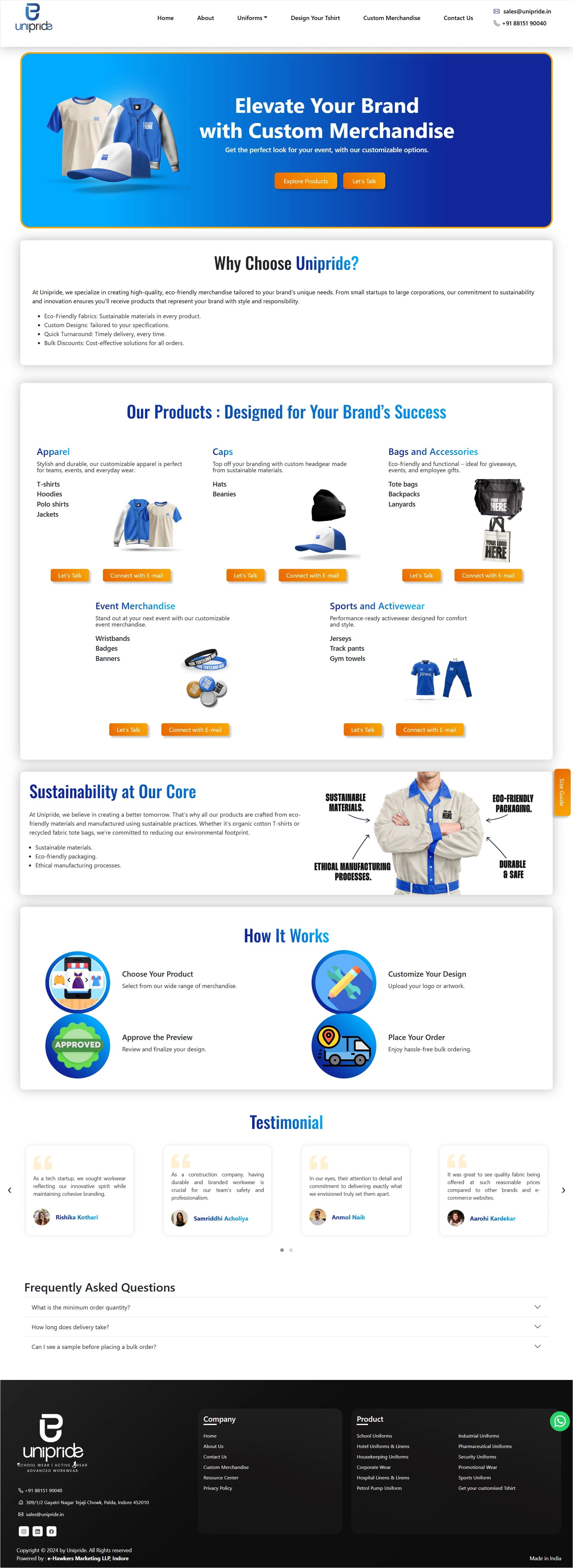 Unipride Portfolio Website screenshot 5
